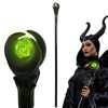 Flylife 51Inch Deluxe Maleficent Staff With Green Light Orb, Wizard Scepter Magic Wand Halloween Prop (Green Light)