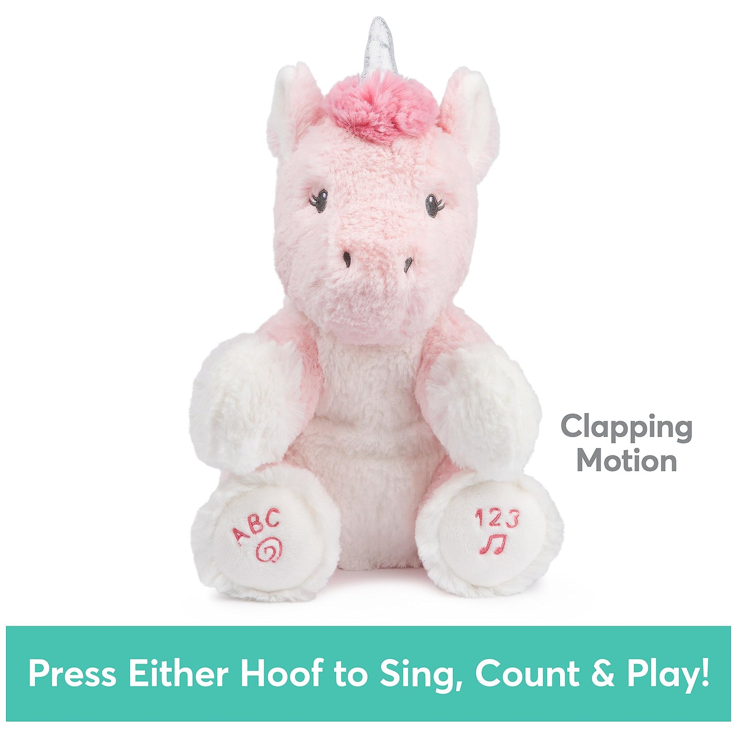 Gund Baby Alora The Unicorn Animated Plush, Singing Stuffed Animal Sensory Toy, Sings Abc Song And 123 Counting Song, Pink, 11
