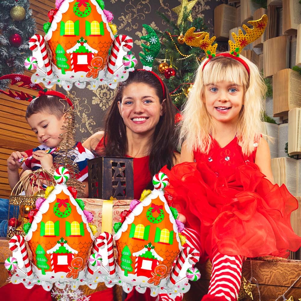 Hadckja Candy House Balloons Christmas Balloons Candy House Foil Balloons For Christmas-Themed Party Birthday Party Supplies Dec