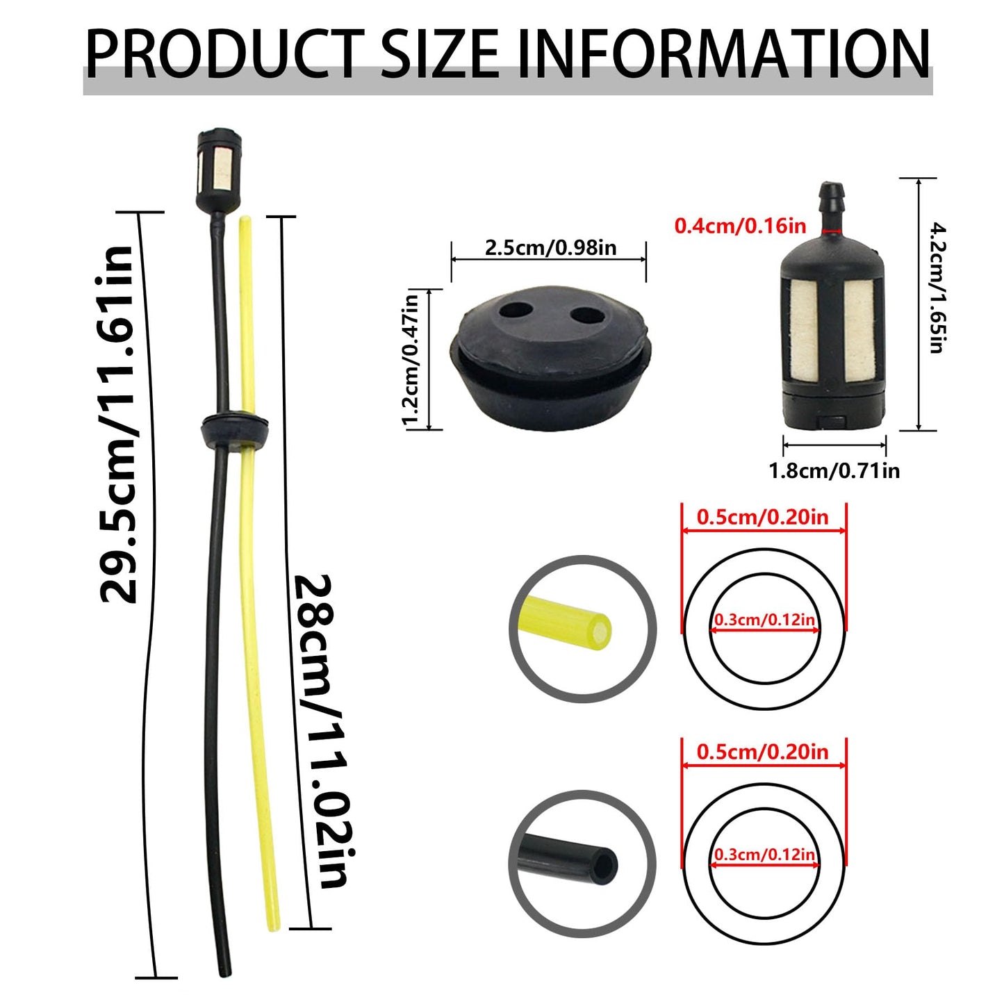 FLMLF Tubing Oil Filter kit with Fuel Tank Cap fit zenoah Engine chongyang Engine for Hpi Baja Rovan King Motor 5B 5T 5SC