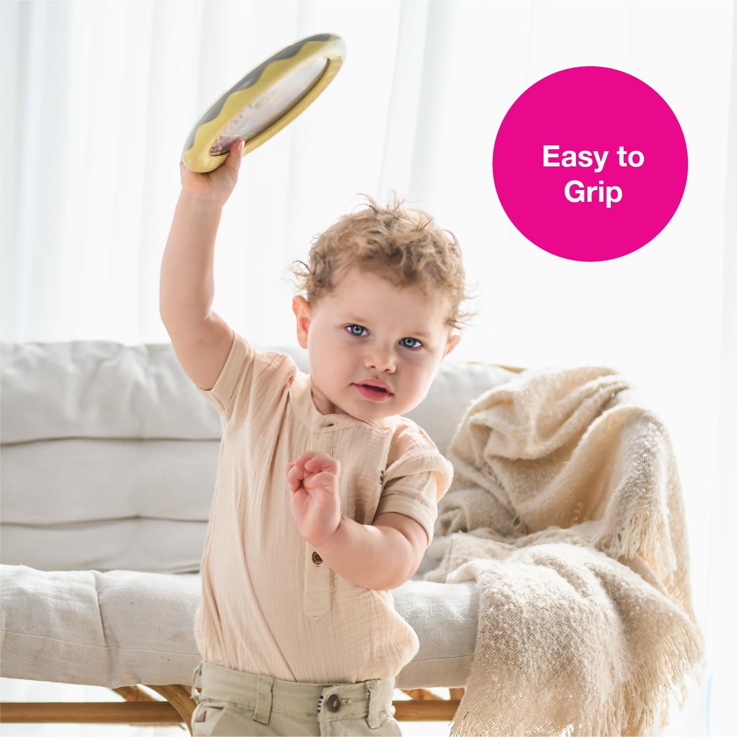 Edushape Jungle World Drum For Baby - Set Of 1 Baby Drum Toy For Toddlers 1-3 - Small Drums Musical Toy For Babies 1 Year Old And Up, Soothing Sounds, Fun Tummy Time And Sensory Development