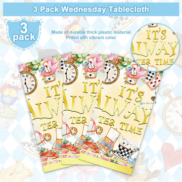 Rejoice Bunny 3Pcs Wonderland Themed For Girls Kids Baby Shower 1St 2Nd Birthday Party Decorations Tea Party Table Cover Disposa