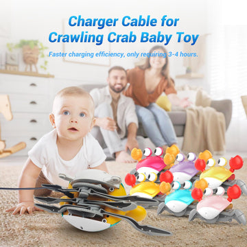 Xmtjxn Cable For Crawling Crab Baby Toy: Original Charger Cord For Walking Crab Baby Toy - Tummy Time Crab Toy Charging Usb Wire