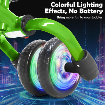 Ygjt 3 In 1 Lighting Tricycle For Toddlers Age 2-5 Years Old, Folding Kids Balance Bike With Adjustable Seat And Removable Pedal