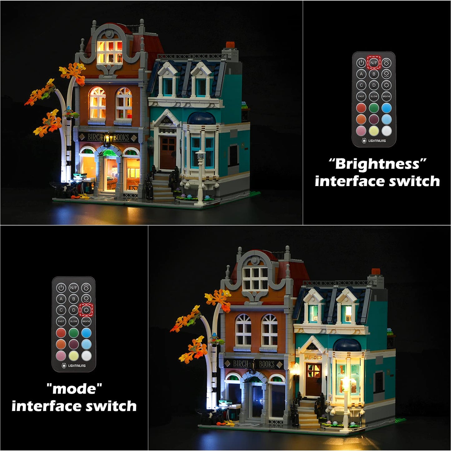 LIGHTAILING Led Light for Lego 10270 Bookshop Model - Remote-Control, Small, Multicolor, Plastic