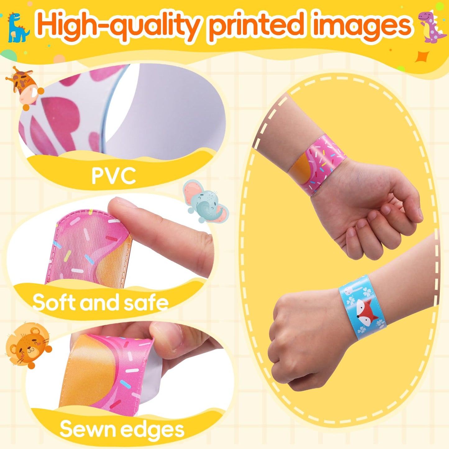 JoyRapt 100PCS Slap Bracelets for Kids 8-12 Party Favors, Christmas Gifts for Kids Slap Bracelets Bulk Classroom Prizes, Snap Br