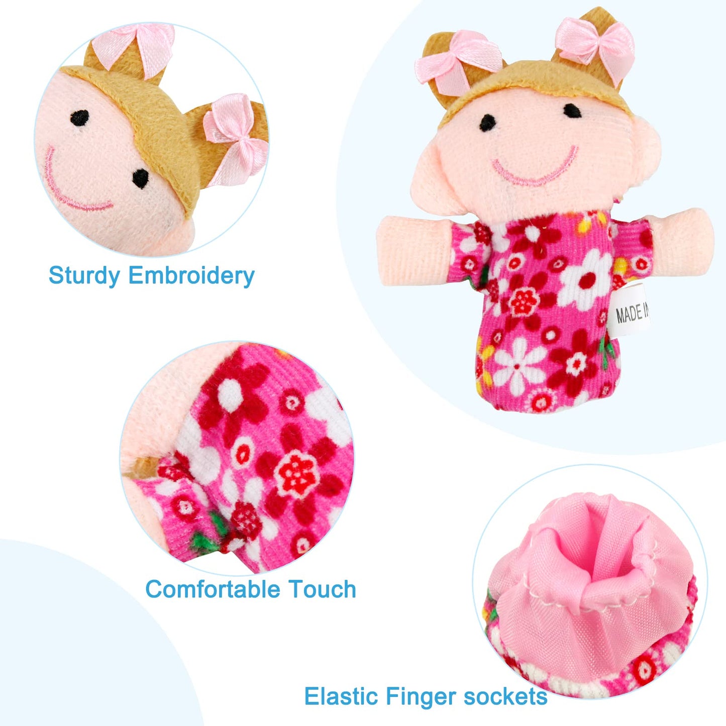 Sealive 16-Pcs Finger Puppets For Toddlers Story Time - Soft Velvet 10 Animals & 6 Family Members - Perfect For Role Playing, Classroom Learning, Party Favors, Travel, Therapy, Imagination Building