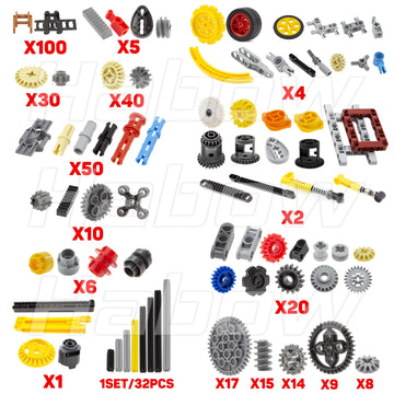 Habow 1085Pcs Technic-Parts Gears-Axle-Pin-Connector Compatible With Lego-Technic Shock Bsorber Wheels Chain Link Frame Joints C