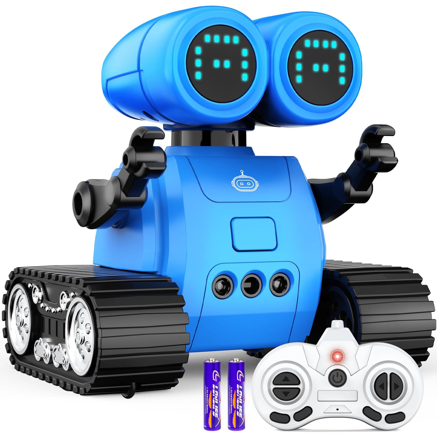 Hamourd Robot Toys for Boys Girls, Emo Robot with Walkie-Talkie Function, Gesture Sensing, Flexible Head & Arms, Programming Mot