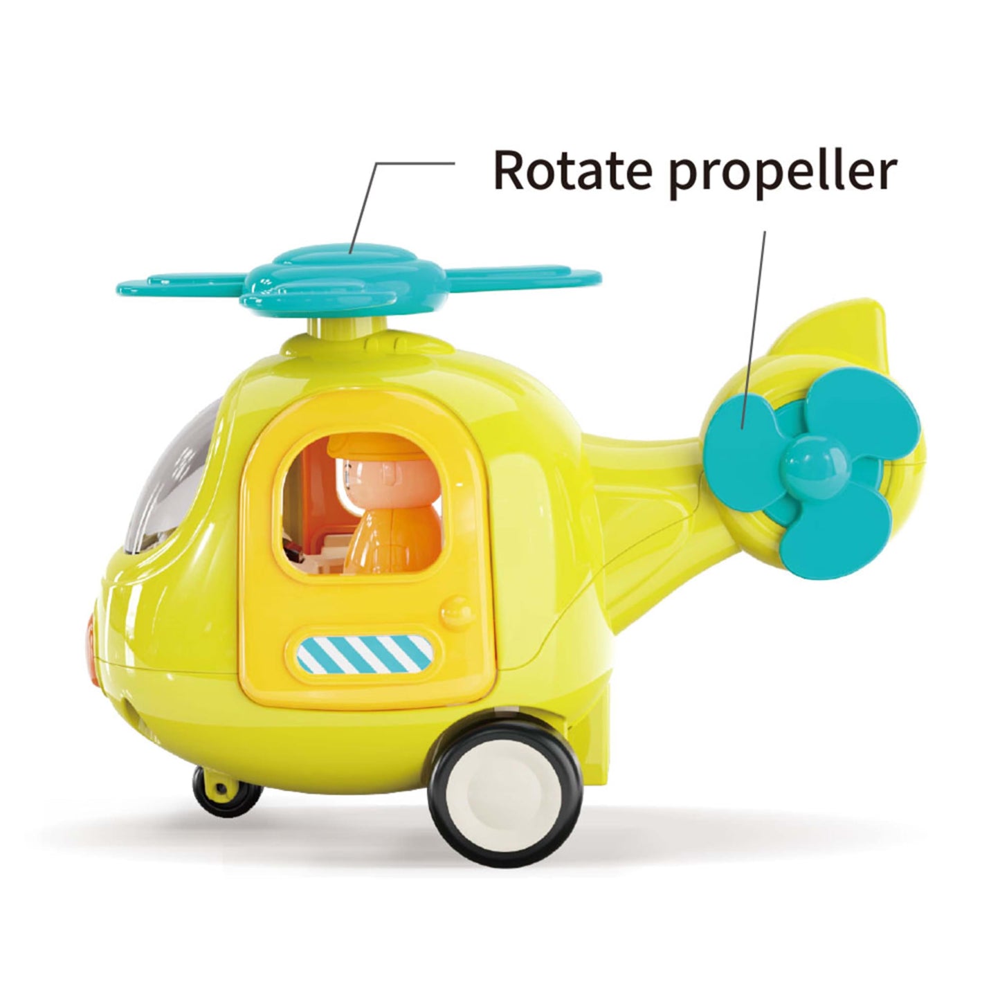 Ctffnny Friction Powered Push And Go Inertia Cars Small Helicopter Shape With Music Sound And Light Construction Vehicles Toys 1
