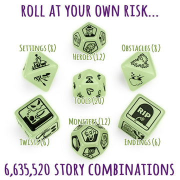Imagination Generation Story Time Dice: Scary Tales - Glows in The Dark, Multi Color, Model TCGM-002