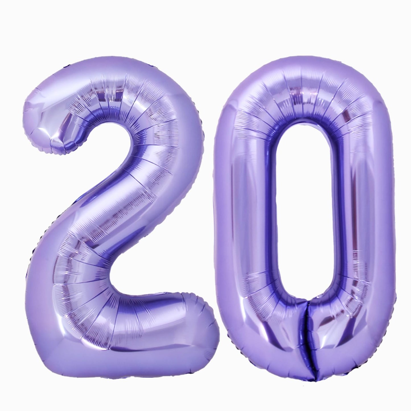 40 Inch Giant Purple Number 20 Balloon, Helium Mylar Foil Number Balloons For Birthday Party, 20Th Birthday Decorations For Kids