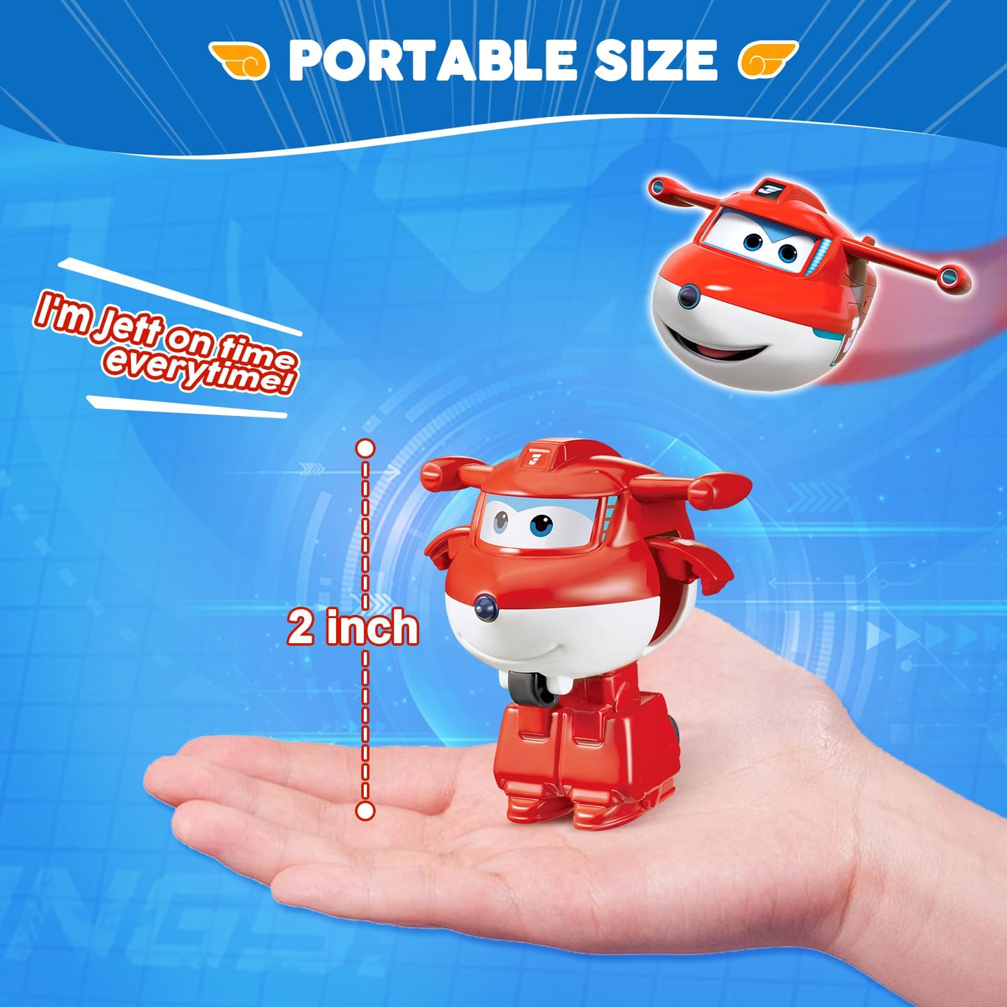 Super Wings Transformer Toys, 2 In Jett Robot Transformer Action Figures, 2-In-1 Mode Robot Transformer Toys For Boys Girls 4-6 6-8, Fun Plane Toys For Boys Toddlers Kids Age 3 4 5 6 7 8