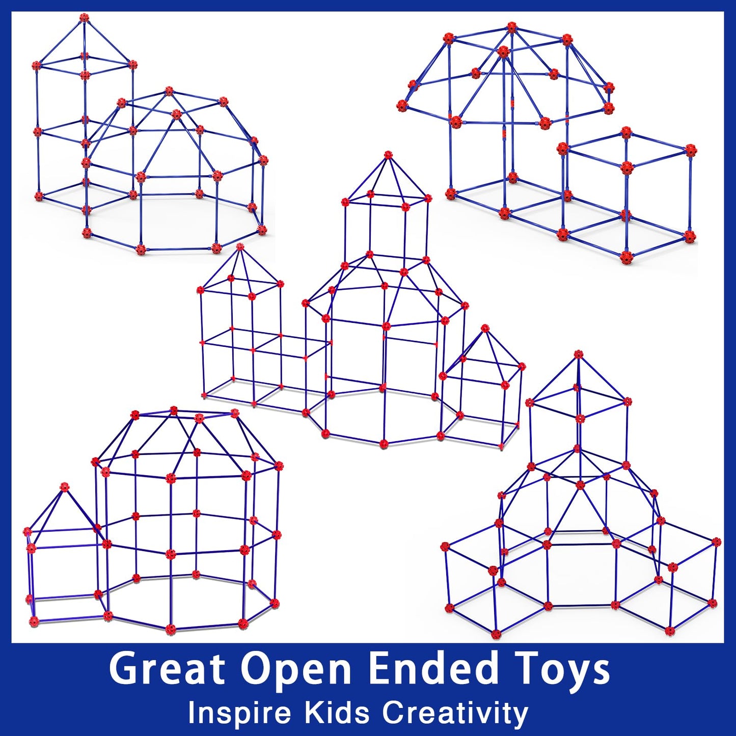 V-Opitos 180 Pack Fort Building Kits For Kids Age 4, 5, 6, 7, 8+ Years Old, Creative Stem Building Toys For Diy Castles, Tunnels, Play Tent, Ideal Christmas, Birthday Gifts For Boys & Girls