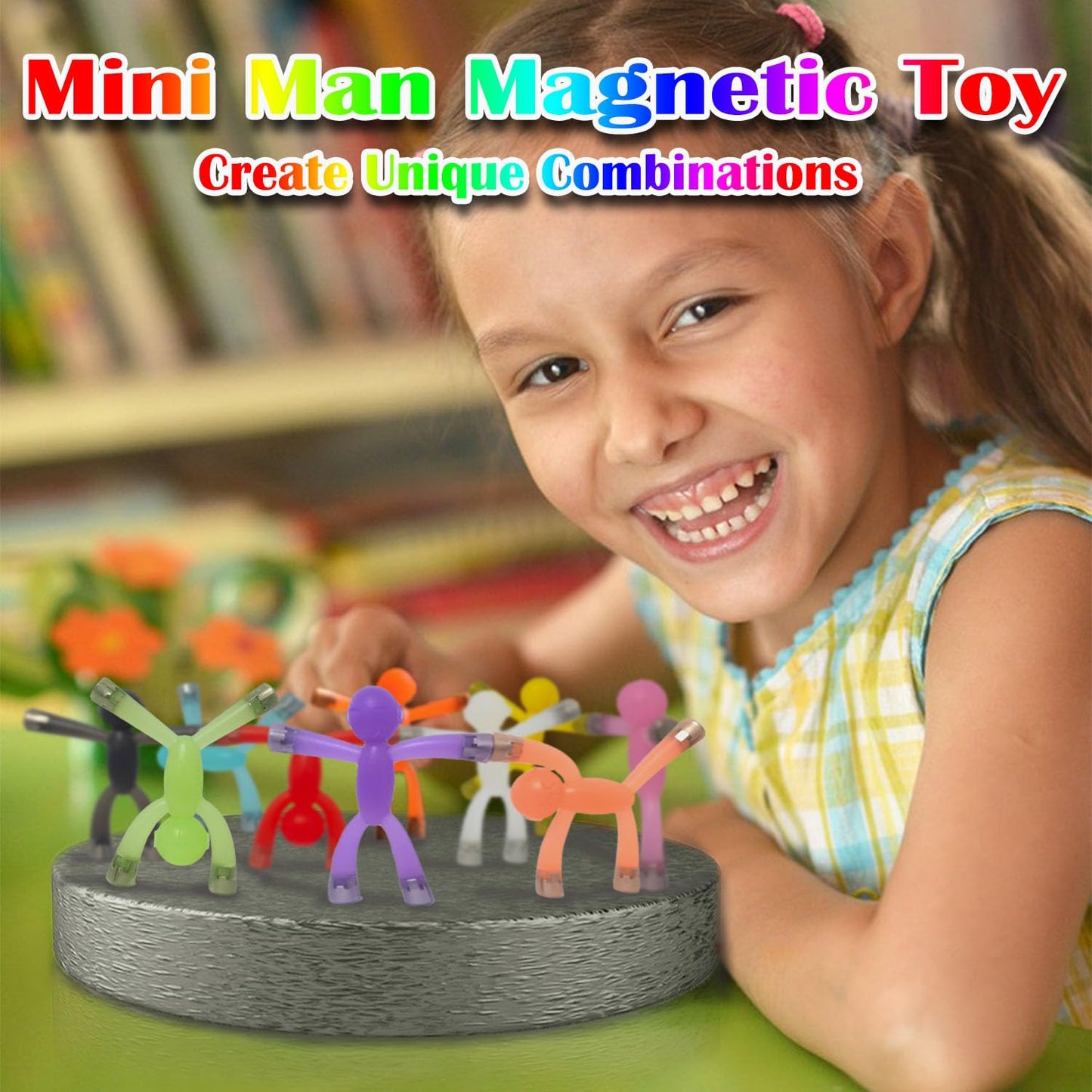 Mom&Myaboy 10PCS Mini Man Magnetic Toys, Translucent Novelty Rubber Magnet Men Fridge Magnets Humanoid Magnetic Kids Travel Birt