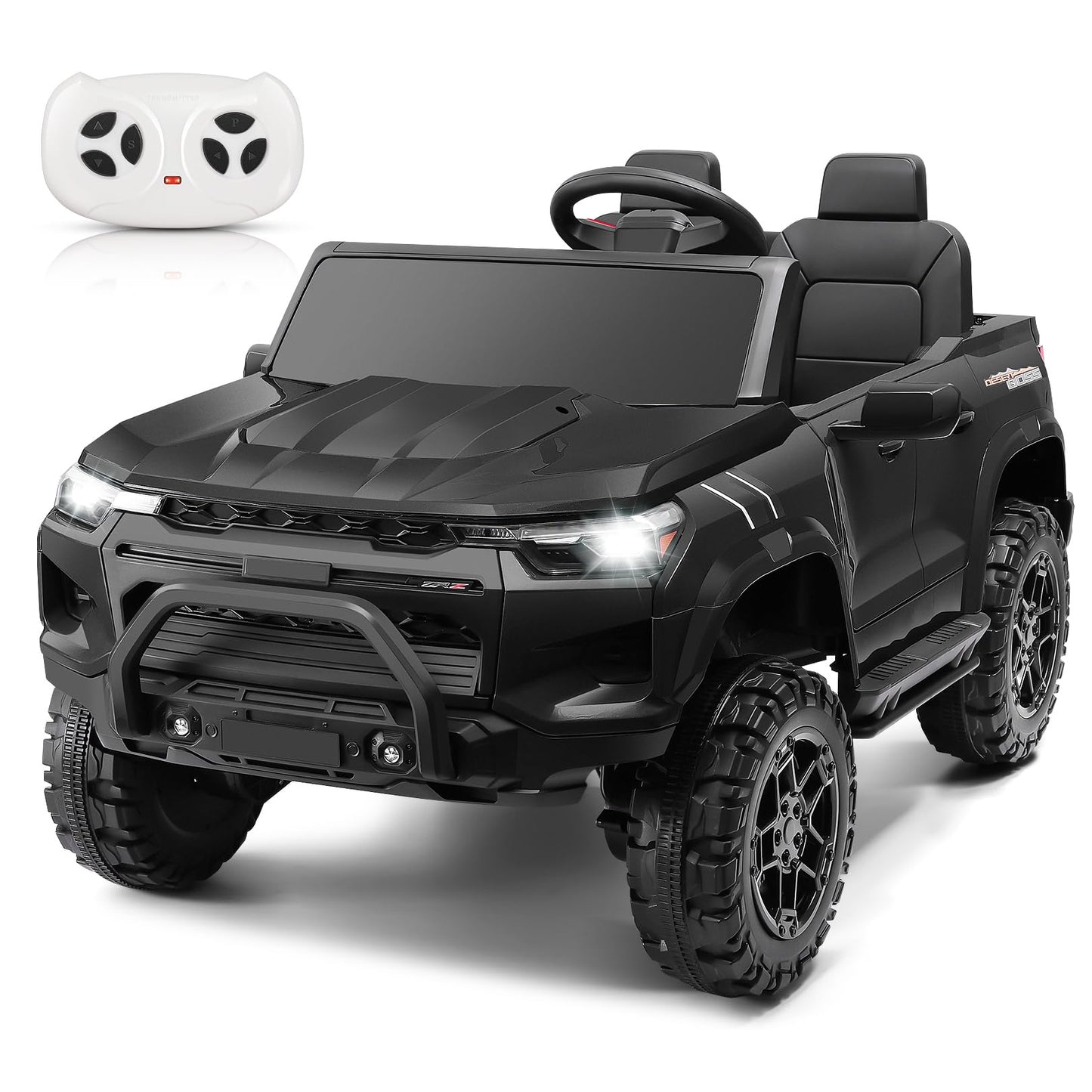 Hikole 2 Seater Ride On Car For Kids W/Remote Control, 20'' Wide Seat, 4Wd/2Wd Switchable, 24V Power Car Wheels W/Led Lights, 3