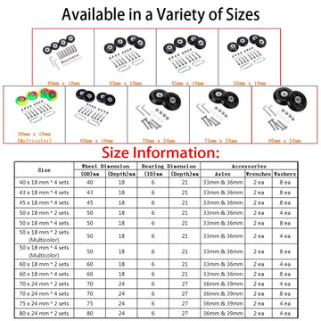 Ownmy 60Mm X 17Mm Luggage Suitcase Replacement Wheels, Rubber Swivel Caster Wheels Bearings Repair Kits, A Set Of 2