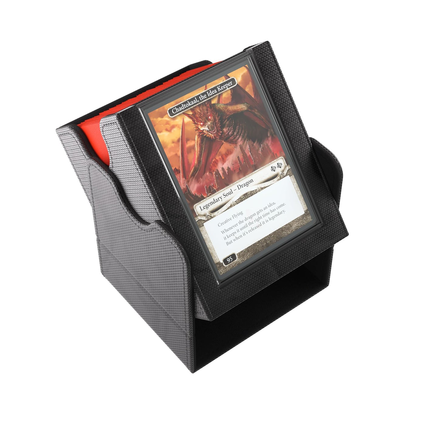Gamegenic Squire Plus 100+ XL Deck Box - Black, Holds 100 Double-Sleeved Cards, Detachable Slide Case, Armorfyber Surface
