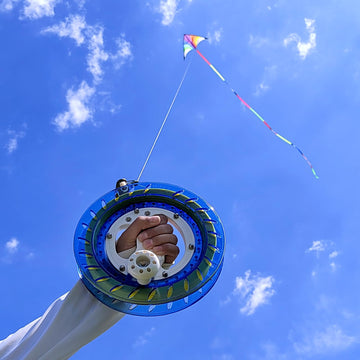 Simxkai Kite String Reel, Kite String Spool,Kite Line Winder, Come With Lock, 8In With1000 Feet Line (Blue)