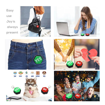 Portable Keychain Yes & No Buzzer Buttons With Sound, Answer Buzzers Set Of 2, Buzzers For Game Show