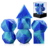 Silicone Glow in The Dark DND Dice, DNDND 7PCS Silicone Rubber D&D Dice Set with Clear Plastic Display Case for DND Role Playing