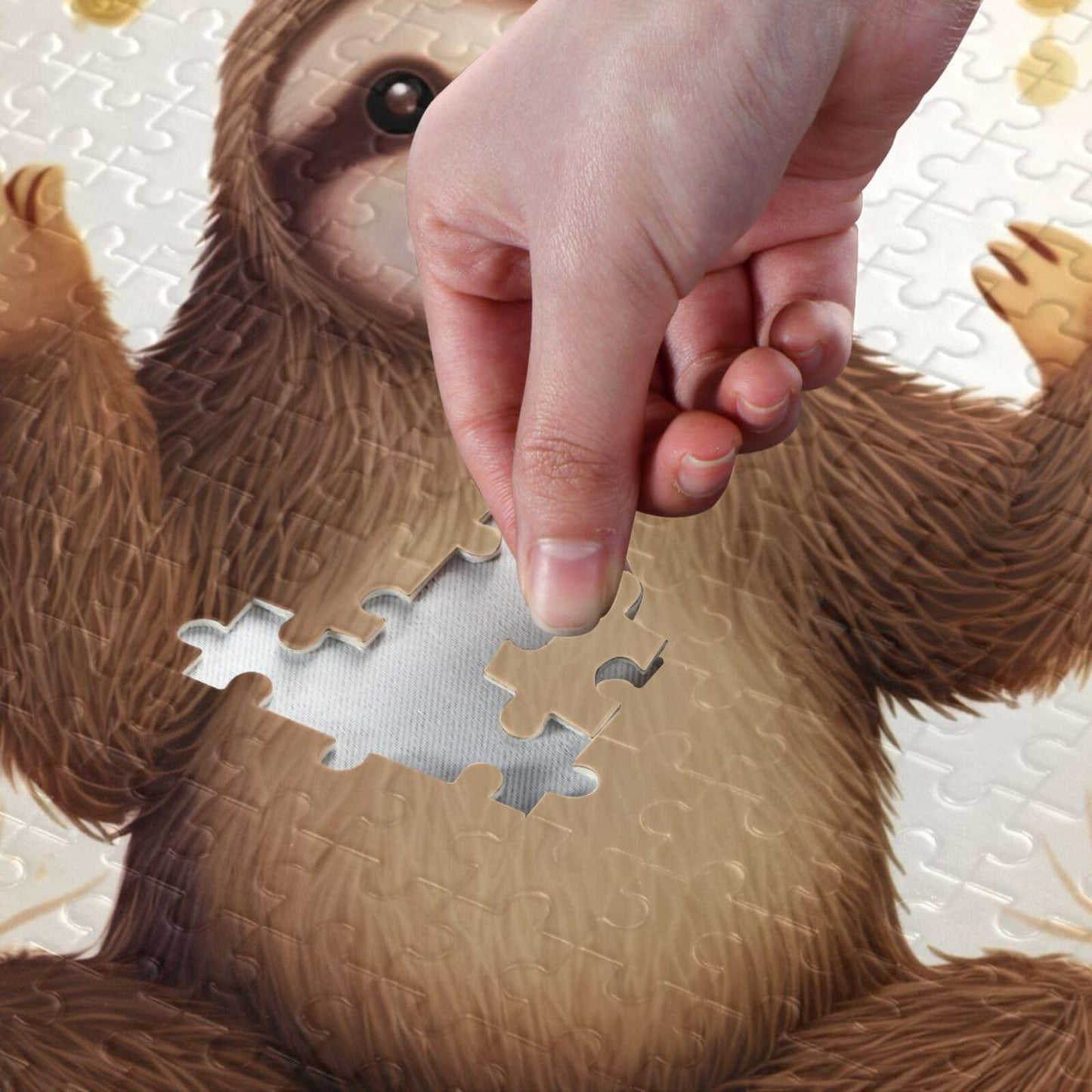 Goodold Cute Sloth Puzzles For Adults And Kids 500 Pieces, Wooden Jigsaw Puzzles, Happy Family Games Ideal