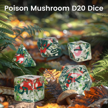 Oricraft Poisonous Mushrooms Dice Dnd Dice Set With Poisonous Mushrooms Inside Dungeons And Dragons Polyhedral Role Playing Gami