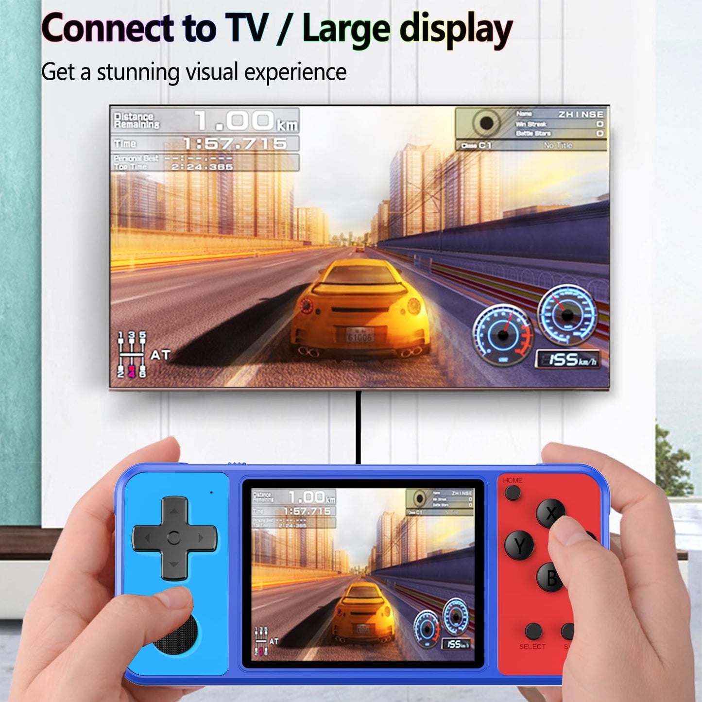 Beico Handheld Game For Kids, 3.0'' Large Screen Built In 270 Classic Retro Video Games Seniors Electronic Games Player Boys Gir