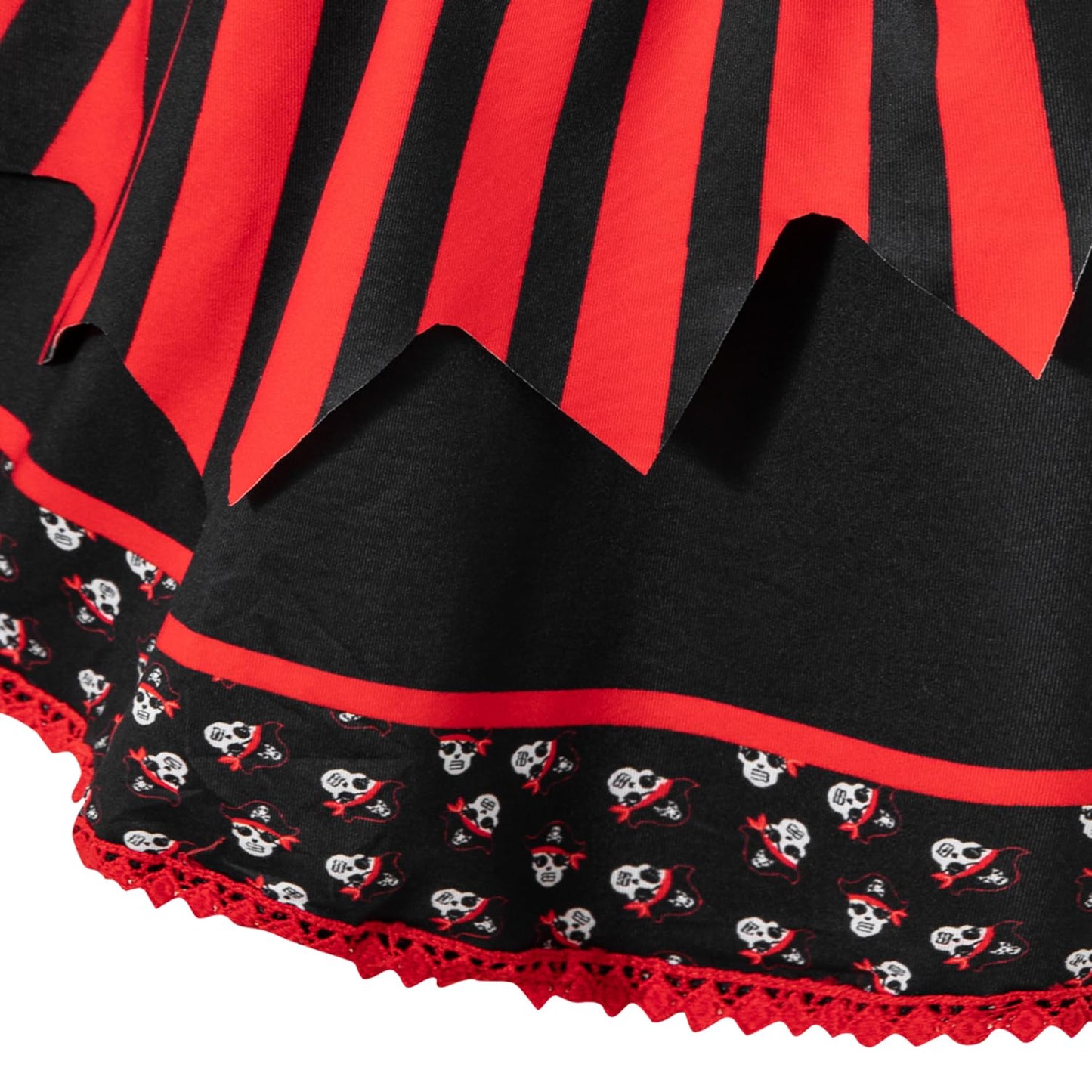 Okbebe Toddler Baby Girl Pirate Costume Halloween Sea Buccaneer Dress And Pirate Eye Mask With Hat (Red,3T)
