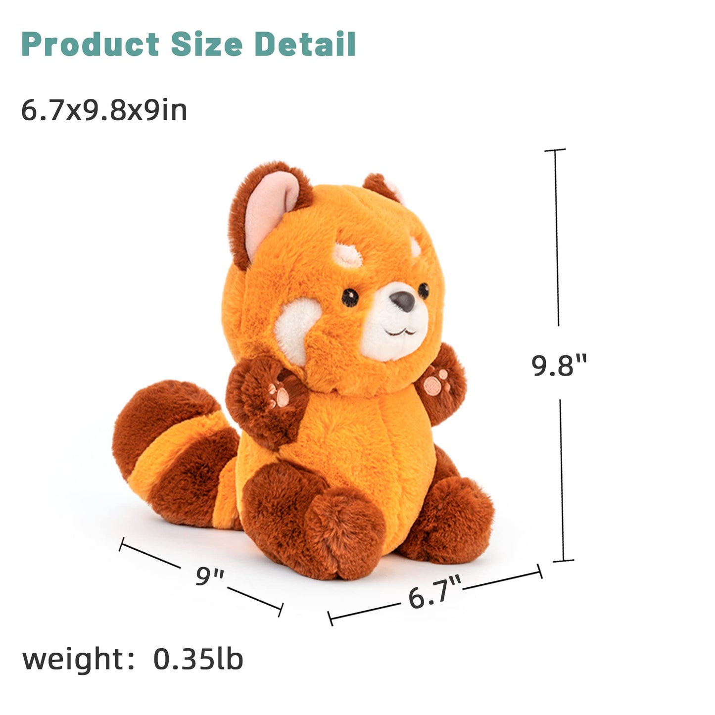 Adorlynetty Red Panda Stuffed Animal Panda Plushie Red Panda Plush Toy Gift For Kids Girlfriend Birthday 9' Panda Plush