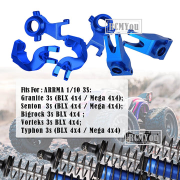 RCMYou Upgrades for 1/10 ARRMA,Alloy RC Shocks,Caster Block,Steering Blocks,Rear Stub Axle Carriers for Granite/Senton 4x4 3S Bl