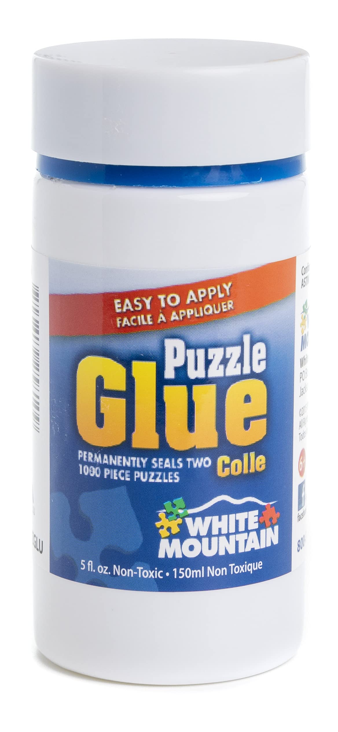White Mountain Puzzle Glue With Applicator, 5 Oz Bottle For 2000 Piece Puzzle