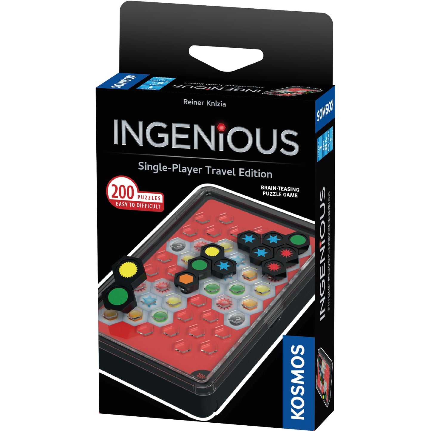 Ingenious: Single-Player Travel Edition, Kosmos, Fast-Paced, Addictive, and Easy-to-Learn, Convenient Self Contained Carrying Ca