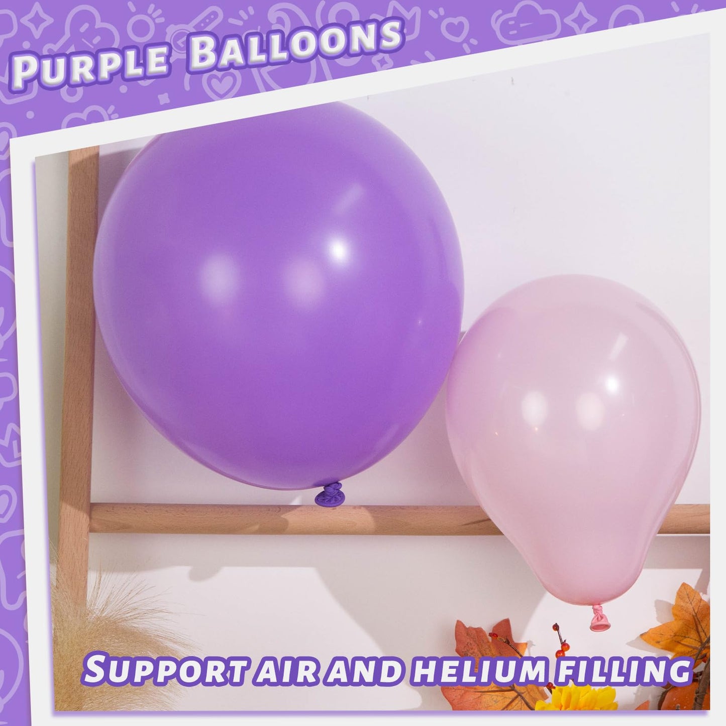 Lovestown 110Pcs Purple Latex Balloons 12 Inch Dark Purple Helium Round Balloons With Ribbon For Engagement Birthday Baby Shower Wedding Graduation Halloween Birthday Party Backdrop Decorations