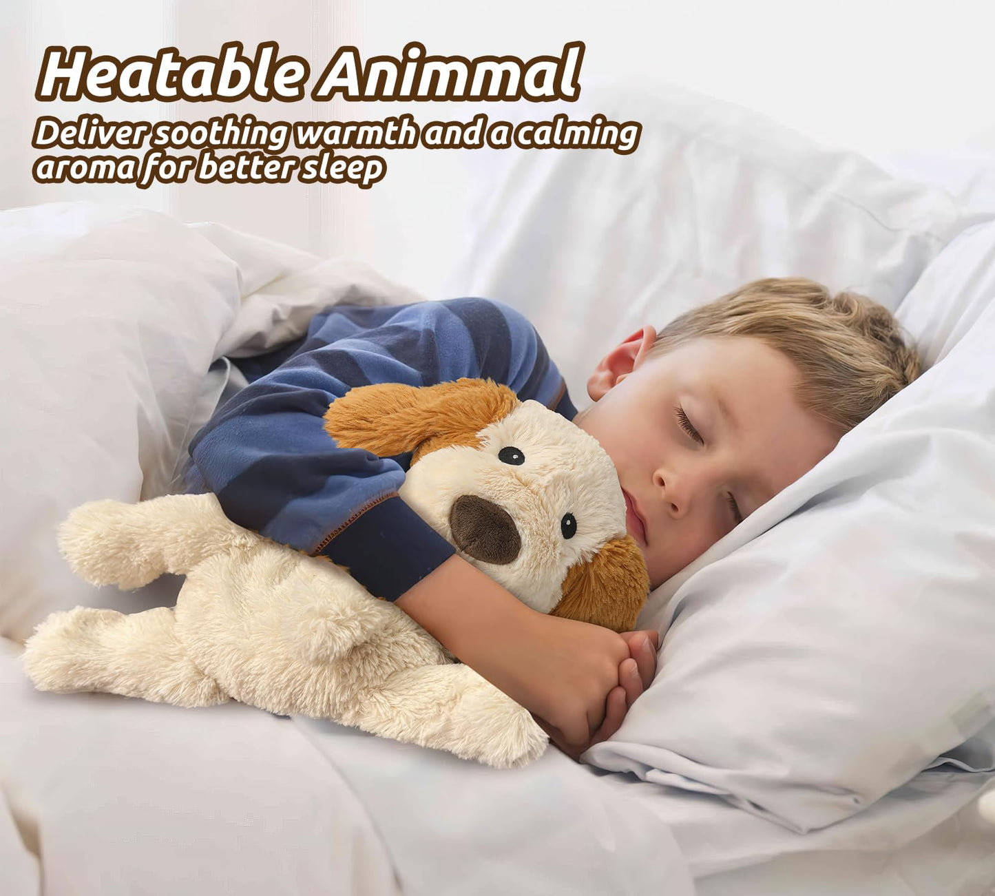Cuckool Puppy Stuffed Animals, Microwavable Stuffed Animals Heating Pad For Cramps, Pain Stress Relief, Heatable & Coolable Lave