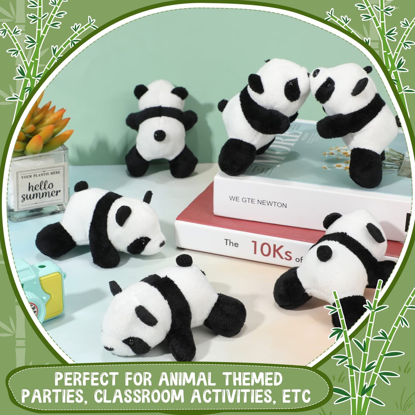 Sotiff 80 Pcs Panda Stuffed Animal Panda Plush Toy 4 Inch Mini Stuffed Animals Small Soft Gifts, Jungle Safari Party Favors, Cla