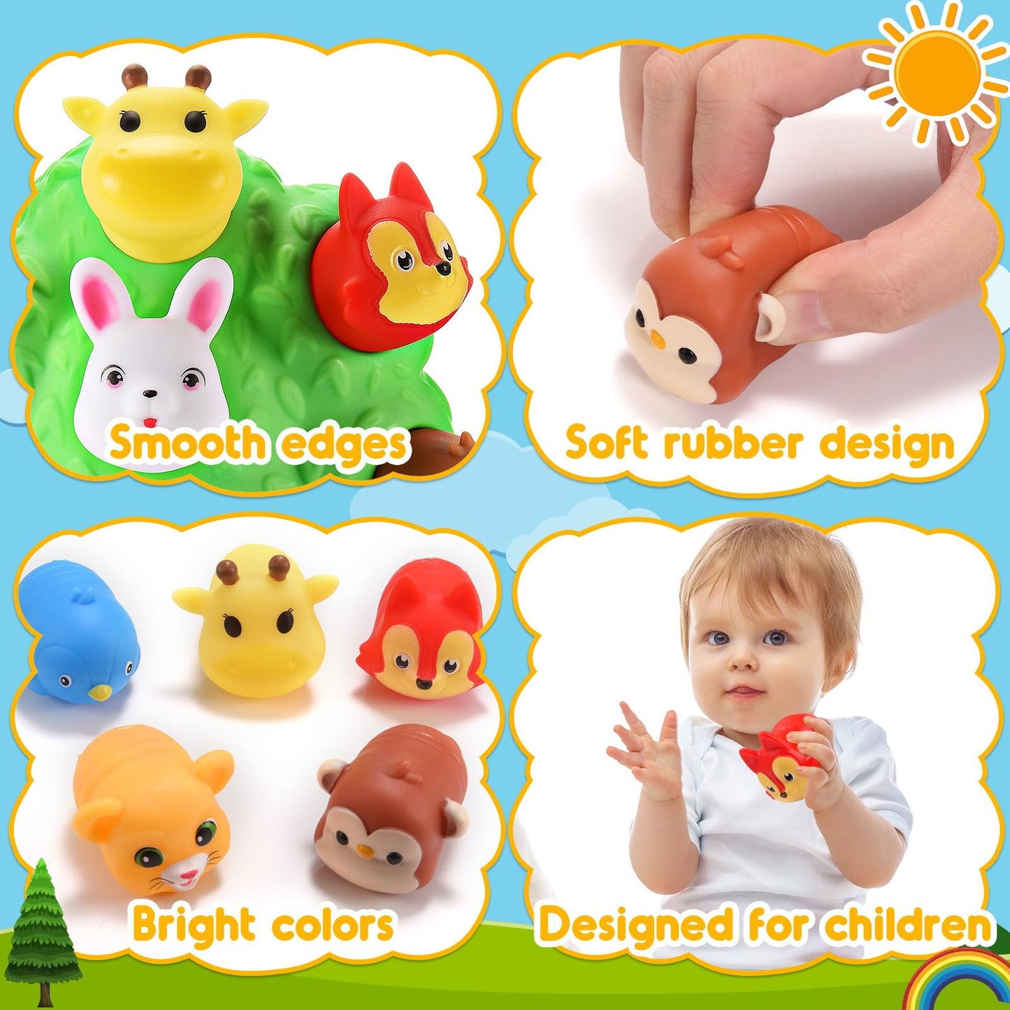 Snapglowz Toddler Toys, Animal Learning Toys For Toddlers 1-6 Forest Animal Playset Montessori Toys For 2-6 Boys Girls Animal Fi