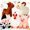 Skylety 5 Pack Farm Plush Animals Set 10 Inches Plush Farm Stuffed Animals Barnyard Stuffed Toys Soft Pig Rooster Horse Sheep Cow Plush Toy For Birthday Party Favor(Mixed Style)