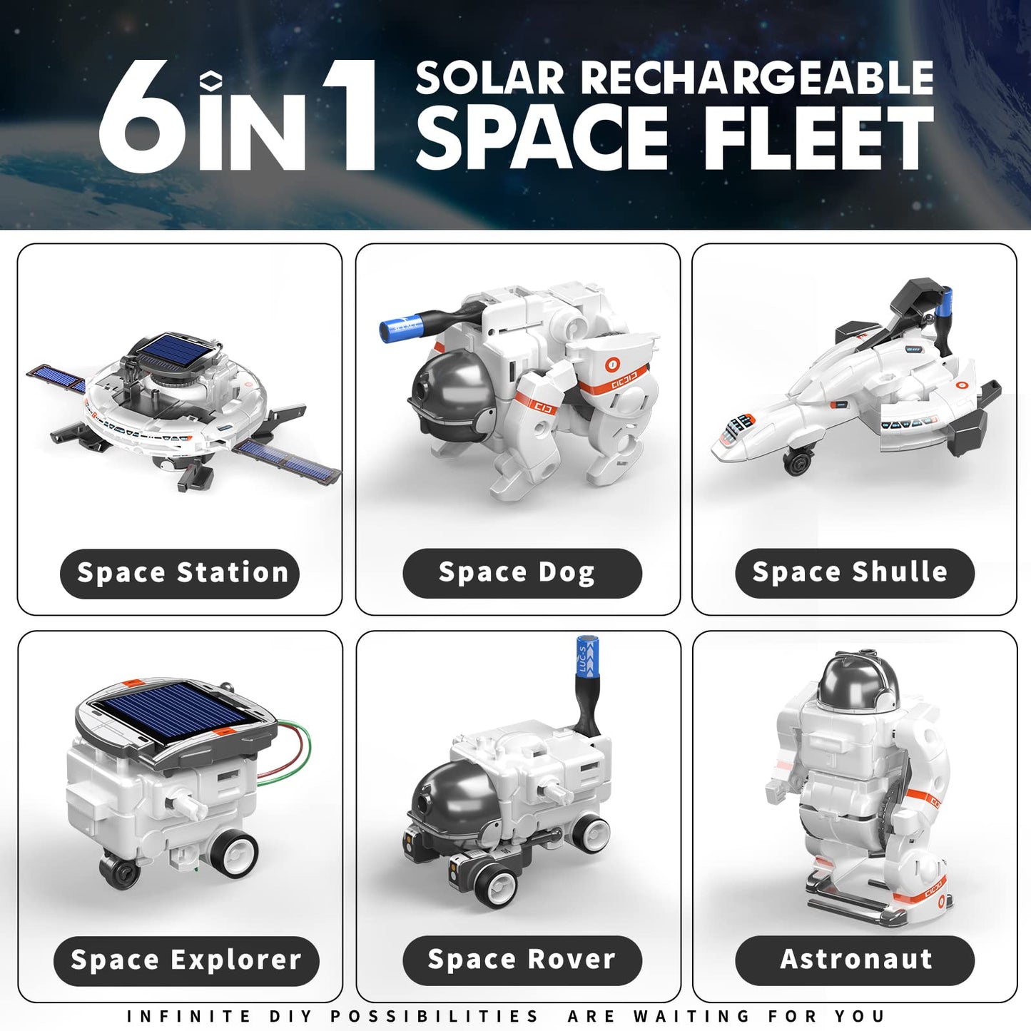 Stem Projects For Kids Ages 8-12, Science Kits For Boys 8-14, 6-In-1 Solar Robot Space Toys Building Science Kits Gifts For 7 8 9 10 11 12 13 Year Old Boys Girls Teen
