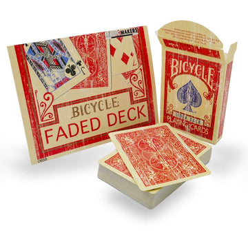Magic Makers Faded Rider Back Red Bicycle Deck - Limited Edition