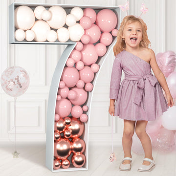 Imprsv 3Ft Mosaic Numbers For Balloons, Marquee Number, Mosaic Number Frame, Number 7 Balloon For 17Th 70Th Birthday Decorations