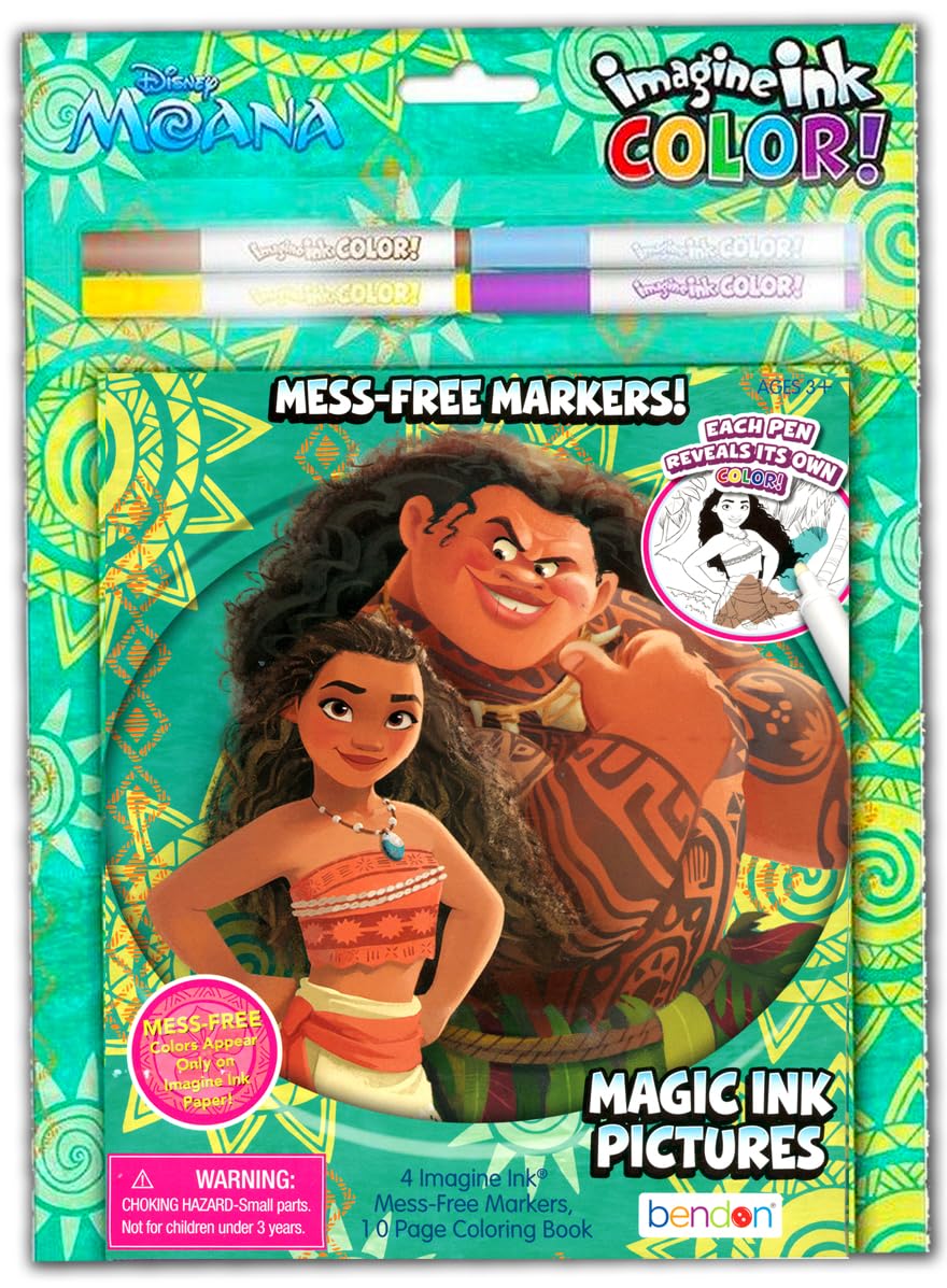 Disney Moana Coloring And Activity Books Bundle With Imagine Ink Coloring Book, Stickers, And More
