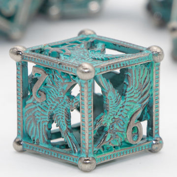 DND Dice HNCCESG Dice Set Eagle Design of 7PC,Metal Dice Hollow D&D Dice for Dungeons and Dragons, D D Gift for RPG Role Playing