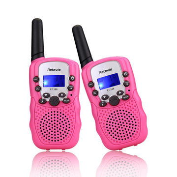Retevis Rt388 Walkie Talkies For Kids,Kids Toys Long Range 2 Way Radio,Kids Walkie Talkie For Birthday Gifts Outdoor Camping Family Trip(Pink 1 Pair)