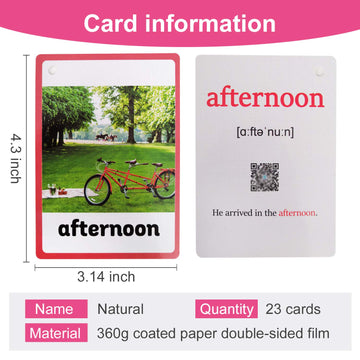 23Pcs/Set Natural Kids Gifts English Flash Cards Pocket Card Educational Learning Baby Toys For Children Lachilly