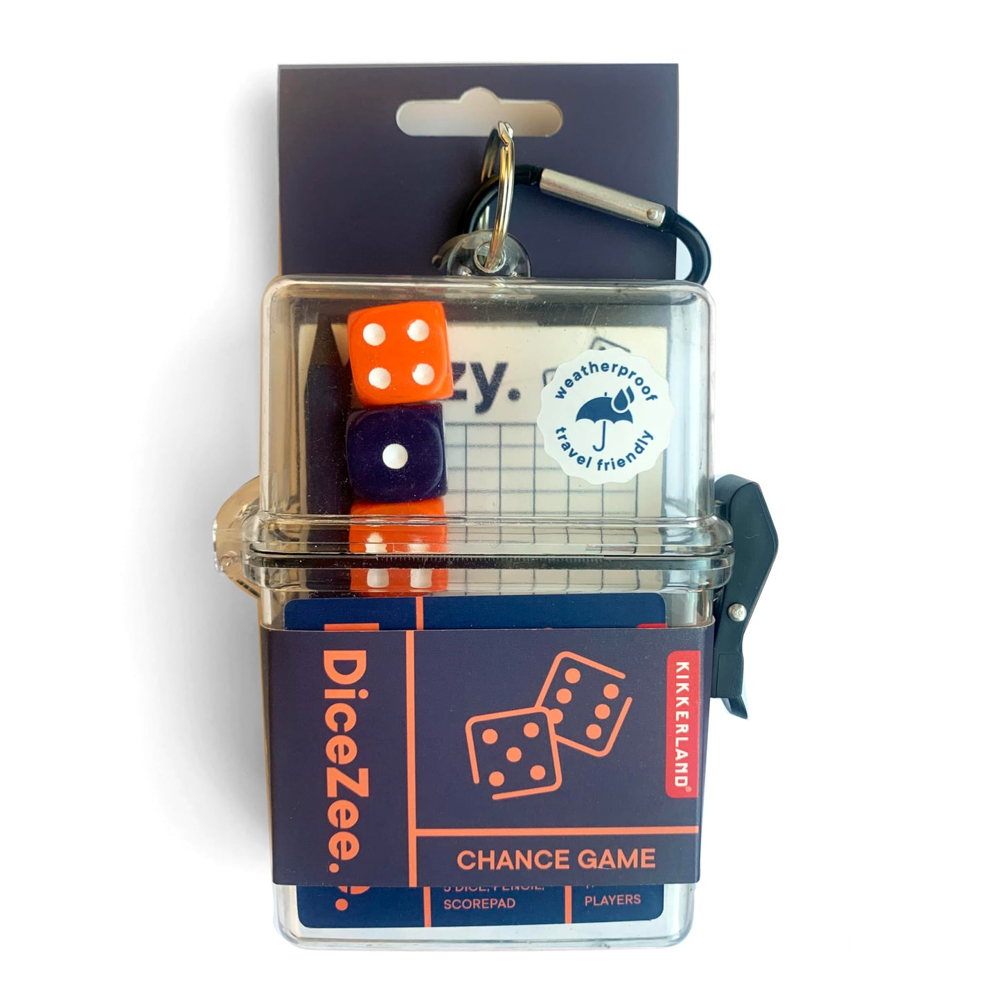 Kikkerland DiceZee Travel Game - Gray - Portable ABS & Acrylic Design - Model GG250