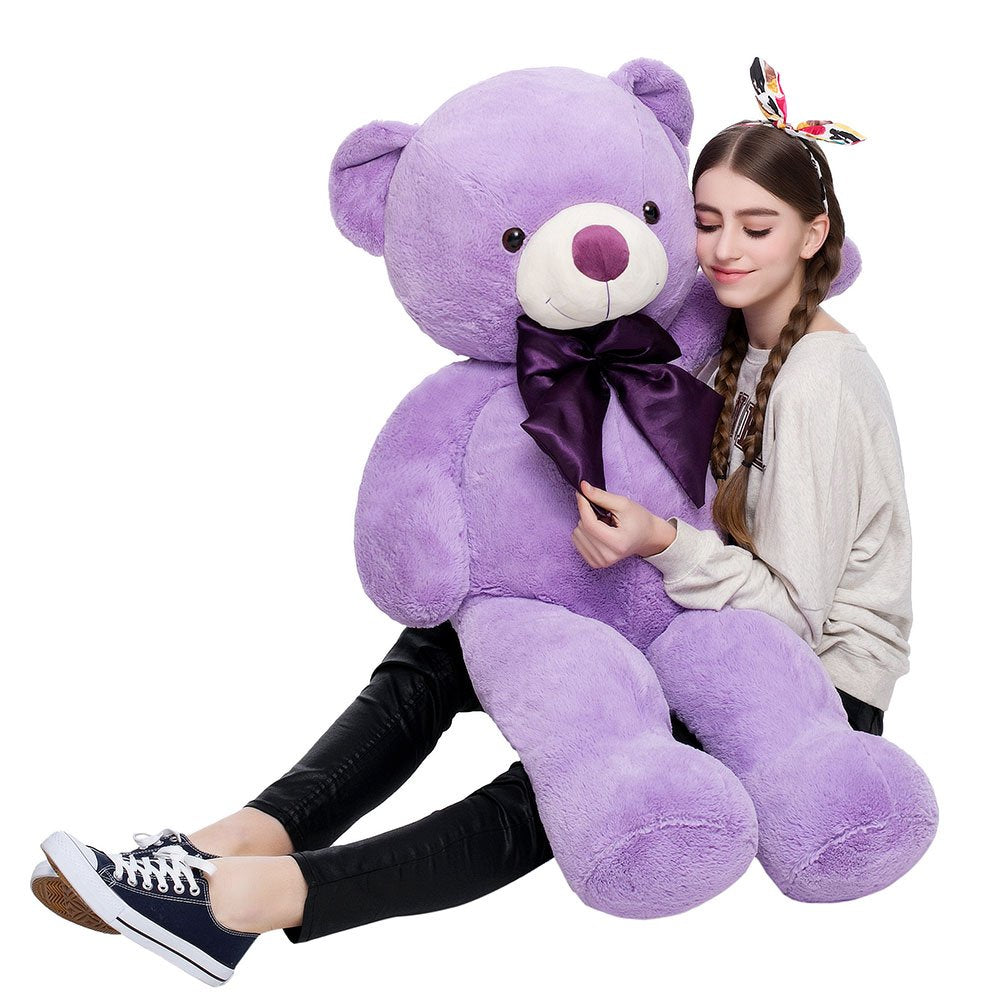 Maogolan Giant Purple Teddy Bear 47 Inch Life Size Bear Stuffed Animal Plush Toy Valentines Bear For Girls Girlfriend Wife Child