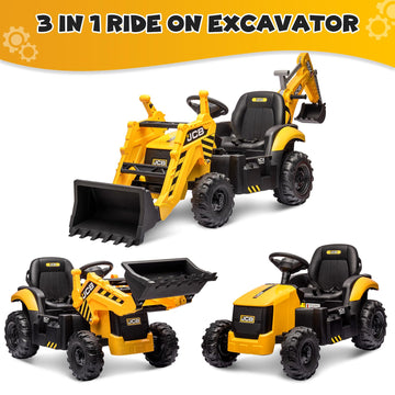 Btmway 24V Jcb Ride On Excavator,Kids' Electric Vehicles With Remote Control,Various Accessories,Sand Digger And Backhoe Shovel