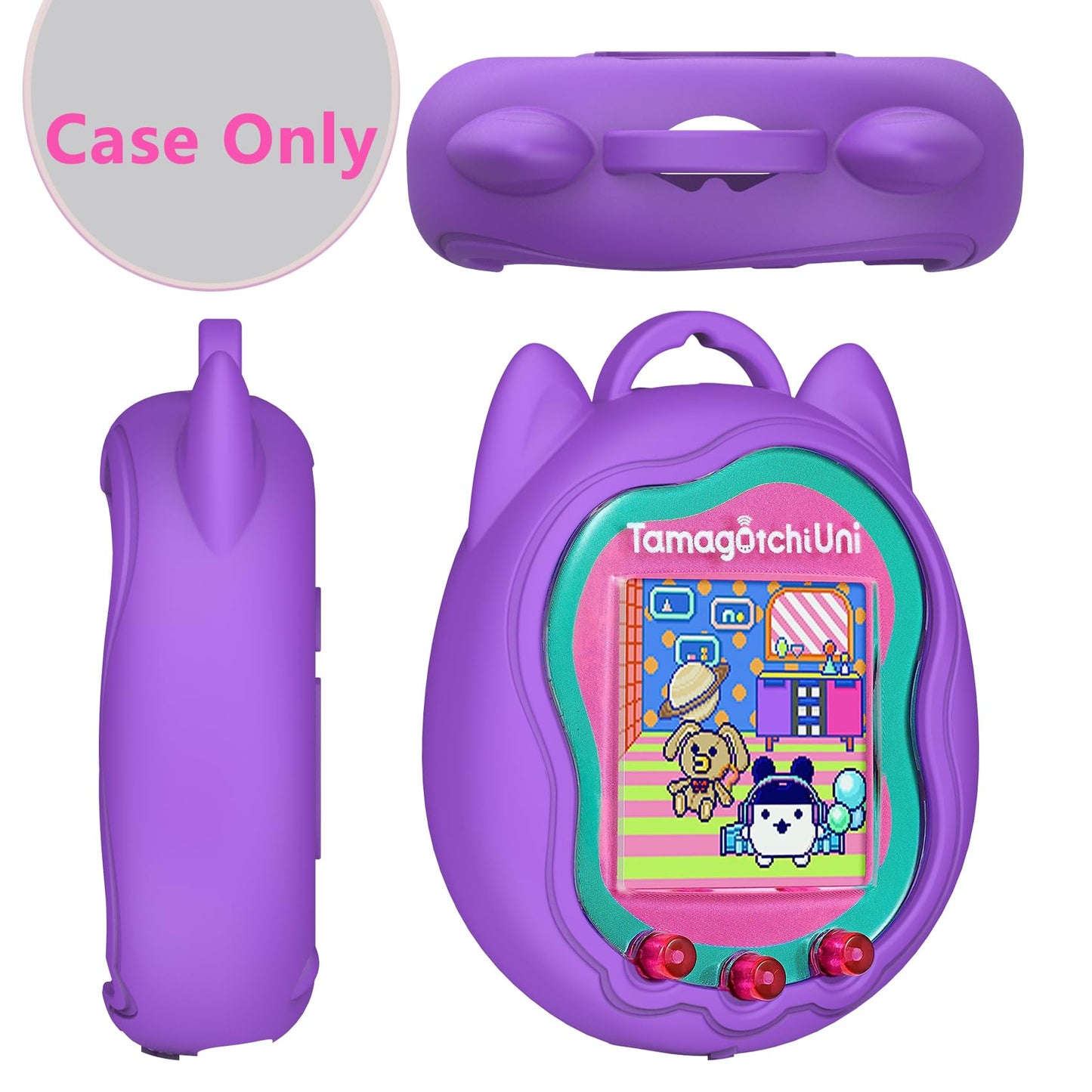 Xegimor Silicone Cover Case For Tamagotchi Uni Interactive Virtual Pet, Screen Protector For Tamagotchi Uni Pet Band Accessories