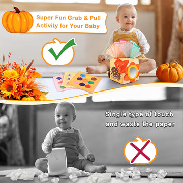 Melonegg Thanksgiving Baby Toys 6-12 Months Montessori Toys Baby Tissue Box Toy For Babies, Thanksgiving Gift For Boys Girls Aut